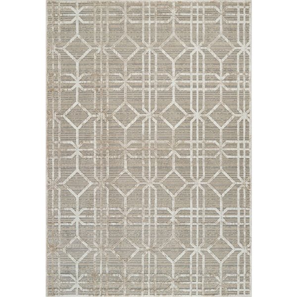 Tapis décoratif d'intérieur Nomad de Rug Branch 6 x 9 pi brun beige moderne à motif abstrait