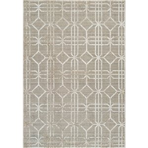 Tapis décoratif d'intérieur Nomad de Rug Branch 6 x 9 pi brun beige moderne à motif abstrait