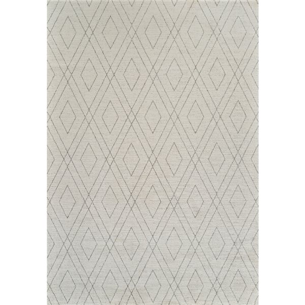 Tapis décoratif d'intérieur Casa de Rug Branch 5 x 7 pi gris beige moderne à motif tribal géométrique