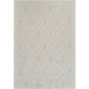 Tapis décoratif d'intérieur Casa de Rug Branch 5 x 7 pi gris beige moderne à motif tribal géométrique