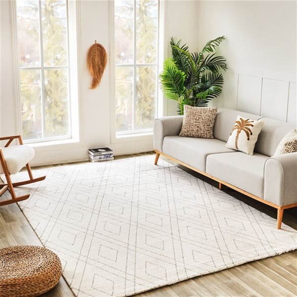 Rug Branch Casa 5 x 7-ft Beige Grey Modern Tribal Geometric Pattern Indoor Area Rug