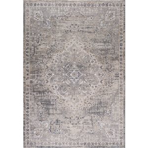 Tapis décoratif d'intérieur Atlas de Rug Branch 4 x 6 pi beige gris moderne classique à motif géode