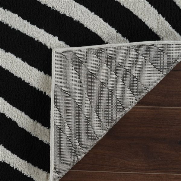 Rug Branch Domus 5 x 7-ft Cream Black Modern Zebra Pattern Indoor Area Rug