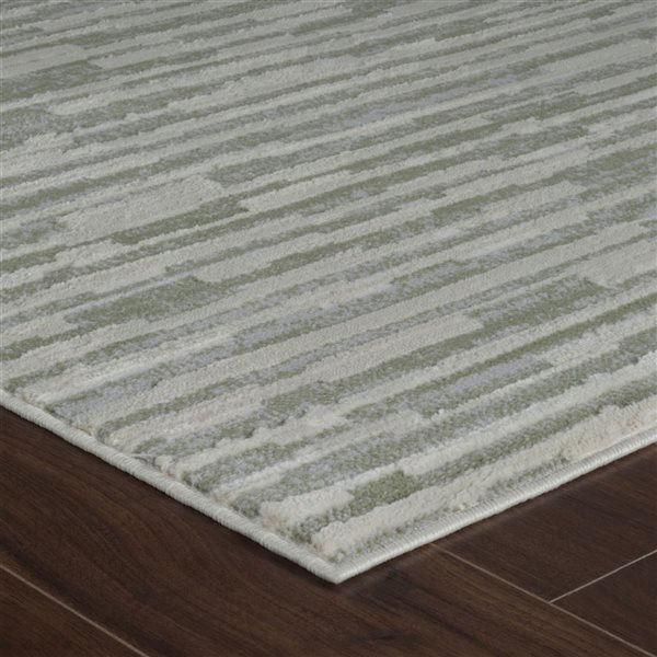 Rug Branch Nomad 5 x 7-ft Green Beige Modern/Contemporary Abstract Striped Pattern Indoor Area Rug