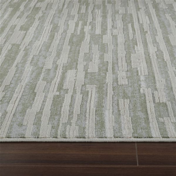 Rug Branch Nomad 5 x 7-ft Green Beige Modern/Contemporary Abstract Striped Pattern Indoor Area Rug