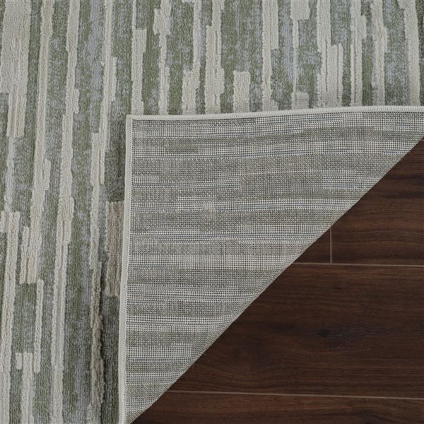 Rug Branch Nomad 5 x 7-ft Green Beige Modern/Contemporary Abstract Striped Pattern Indoor Area Rug