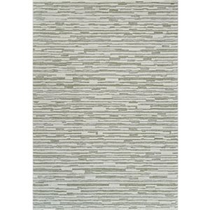 Rug Branch Nomad 5 x 7-ft Green Beige Modern/Contemporary Abstract Striped Pattern Indoor Area Rug