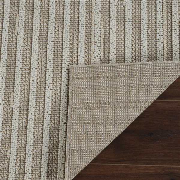 Rug Branch Hogar 5 x 7-ft Brown Cream Modern Striped Pattern Indoor/Outdoor Area Rug