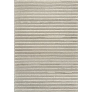 Rug Branch Hogar 5 x 7-ft Brown Cream Modern Striped Pattern Indoor/Outdoor Area Rug