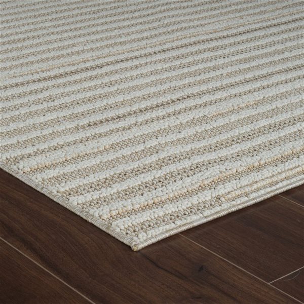 Rug Branch Hogar 5 x 7-ft Brown Cream Modern Striped Pattern Indoor/Outdoor Area Rug