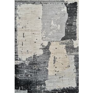 Rug Branch Nomad 5 x 7-ft Black Beige Modern Abstract Indoor Area Rug