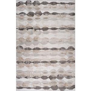 Tapis décoratif d'intérieur Cadence de Rug Branch 5 x 7 pi beige brun moderne à motif abstrait