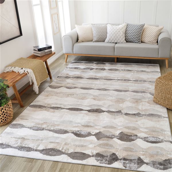 Rug Branch Cadence 5 x 7-ft Brown Beige Modern Abstract Indoor Area Rug