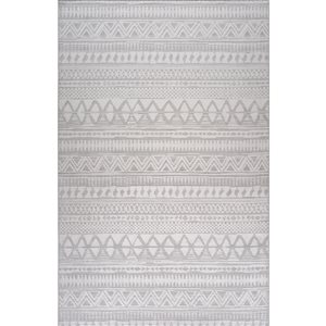 Rug Branch Cadence 6 x 9-ft Grey Cream Tribal Pattern Indoor Area Rug