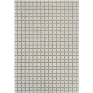 Tapis décoratif int./ext. Maise de Rug Branch 6 x 9 pi crème beige moderne motif carreauté