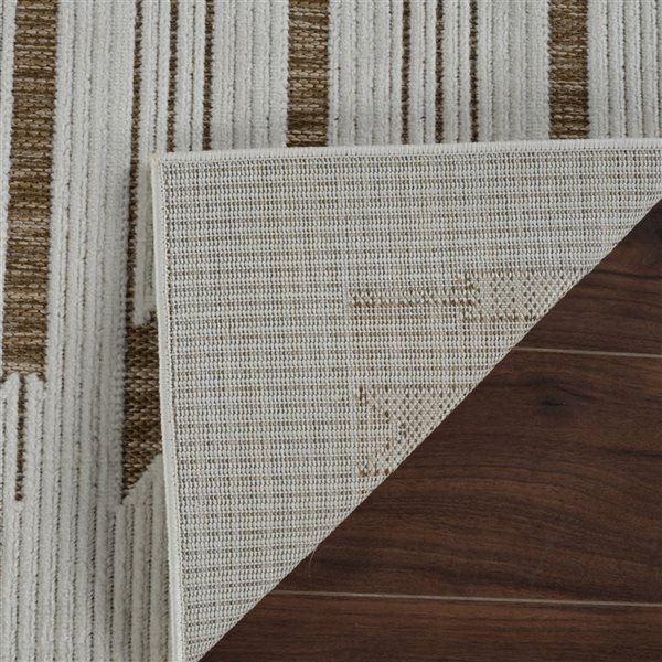 Rug Branch Maise 3 x 5-ft Beige Brown Modern Abstract Indoor/Outdoor Door Mat