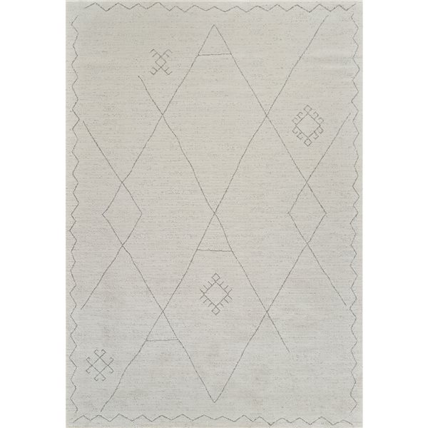 Tapis décoratif d'intérieur Casa de Rug Branch 5 x 7 pi crème beige moderne de style bohème abstrait