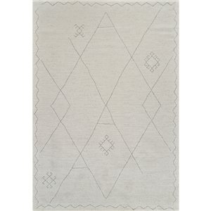 Tapis décoratif d'intérieur Casa de Rug Branch 5 x 7 pi crème beige moderne de style bohème abstrait