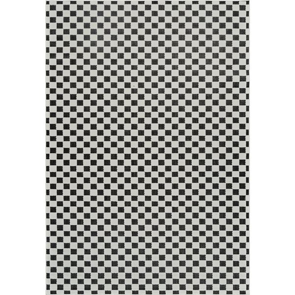 Rug Branch Maise 6 x 9-ft Black White Modern Checked Pattern Indoor/Outdoor Area Rug