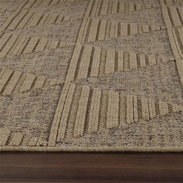 Rug Branch Hogar 5 x 7-ft Brown Beige Modern Triangle Pattern Indoor/Outdoor Area Rug