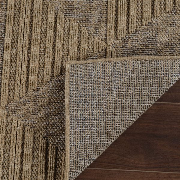 Rug Branch Hogar 5 x 7-ft Brown Beige Modern Triangle Pattern Indoor/Outdoor Area Rug