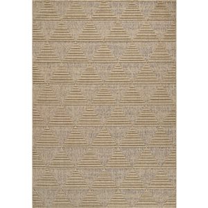 Tapis décoratif int./ext. Hogar de Rug Branch 5 x 7 pi beige brun moderne motif de triangles