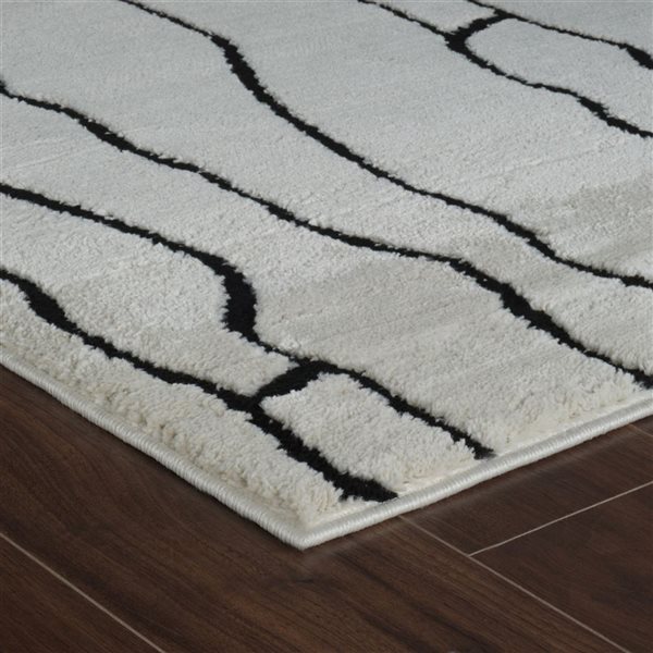 Rug Branch Domus 5 x 7-ft Cream Black Modern Abstract Indoor Area Rug