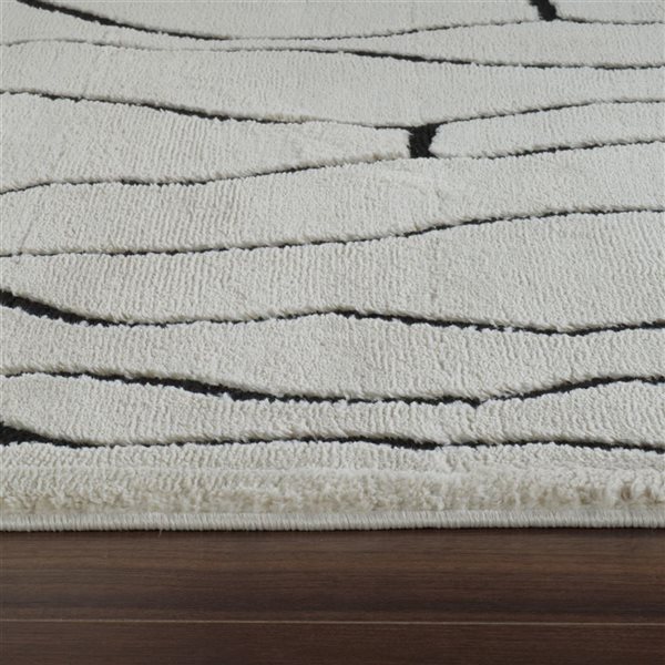 Rug Branch Domus 5 x 7-ft Cream Black Modern Abstract Indoor Area Rug