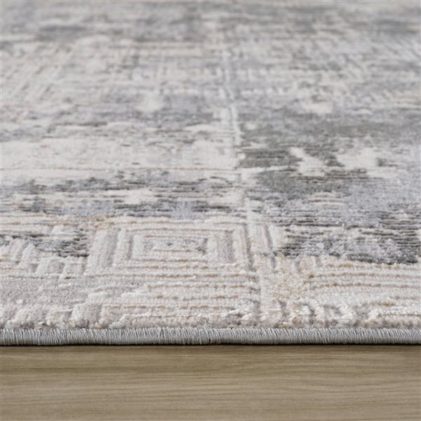 Tapis décoratif d'intérieur Atlas de Rug Branch 8 x 10 pi beige gris de style scandinave bohème