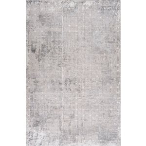 Tapis décoratif d'intérieur Atlas de Rug Branch 8 x 10 pi beige gris de style scandinave bohème