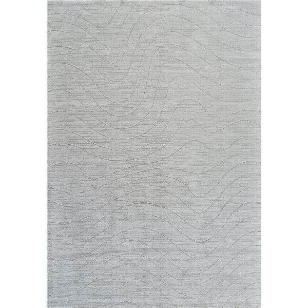 Tapis décoratif d'intérieur Casa de Rug Branch 5 x 7 pi gris moderne à motif abstrait