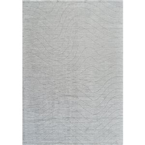 Tapis décoratif d'intérieur Casa de Rug Branch 5 x 7 pi gris moderne à motif abstrait