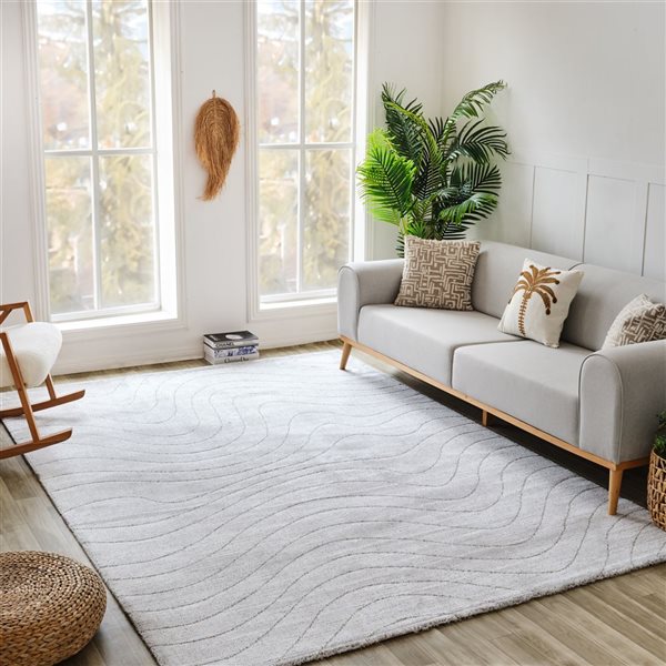 Rug Branch Casa 5 x 7-ft Grey Modern Abstract Indoor Area Rug