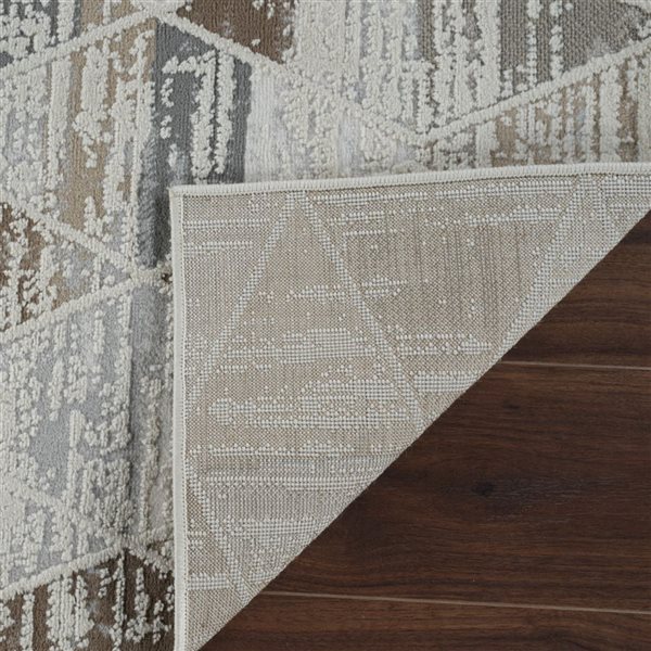 Tapis décoratif d'intérieur Nomad de Rug Branch 6 x 9 pi brun beige contemporain à motif abstrait