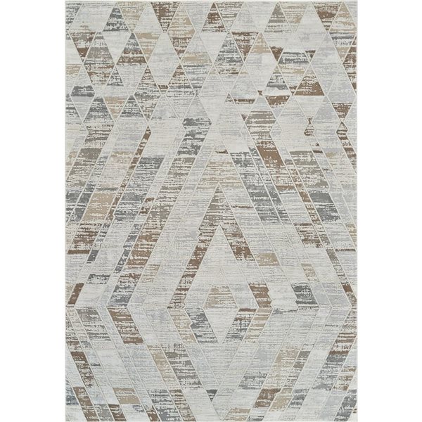 Tapis décoratif d'intérieur Nomad de Rug Branch 6 x 9 pi brun beige contemporain à motif abstrait