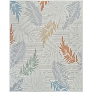 Rug Branch Alfombra 5 x 7-ft Cream Beige Abstract Floral Pattern Indoor/Outdoor Area Rug