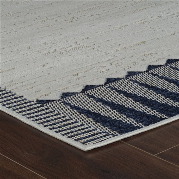 Rug Branch Maise 2 x 10-ft Cream Blue Vintage Abstract Indoor/Outdoor Runner Rug