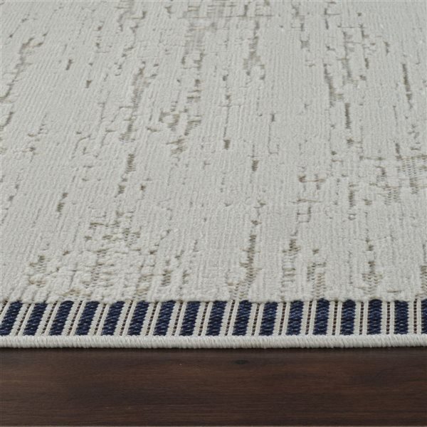 Rug Branch Maise 2 x 10-ft Cream Blue Vintage Abstract Indoor/Outdoor Runner Rug