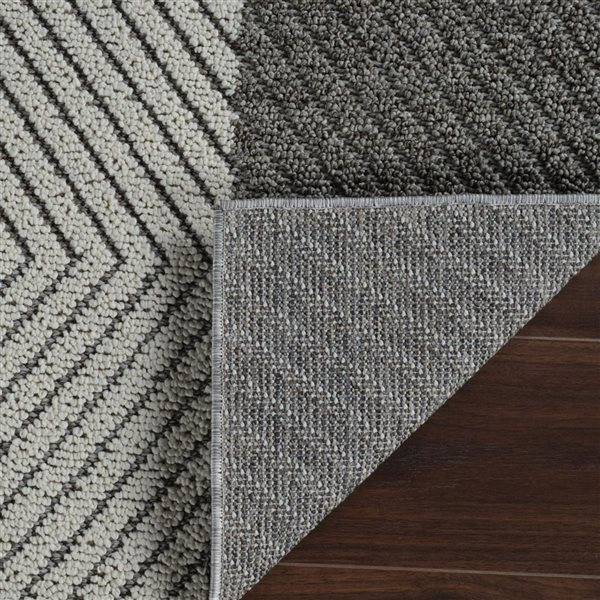 Tapis de couloir int./ext. Hogar de Rug Branch 2 x 8 pi bleu gris moderne motif carreauté