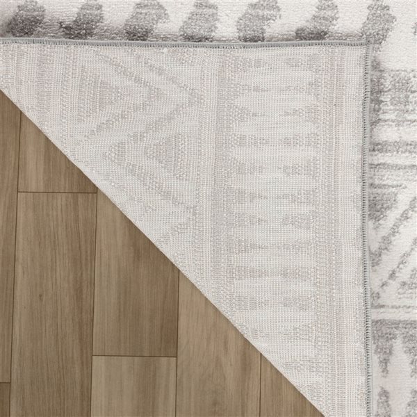 Tapis décoratif d'intérieur Cadence de Rug Branch 8 x 10 pi crème gris à motif tribal