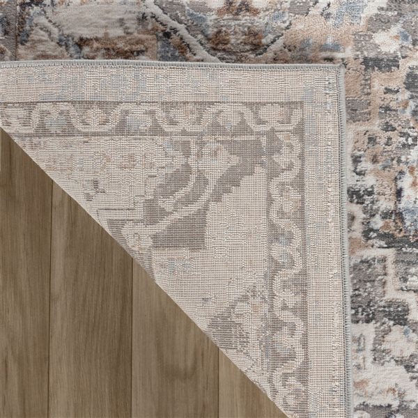 Tapis décoratif d'intérieur Atlas de Rug Branch 8 x 10 pi gris bleu classique à motif géode