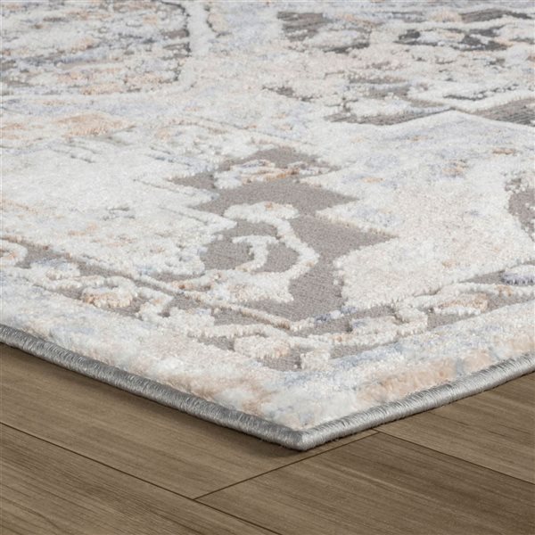 Rug Branch Atlas 5 x 7-ft Grey Beige Distressed Classic Indoor Area Rug