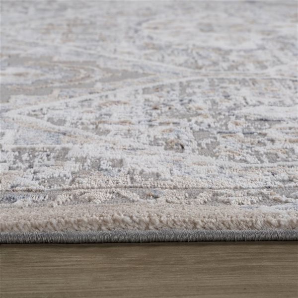 Rug Branch Atlas 5 x 7-ft Grey Beige Distressed Classic Indoor Area Rug