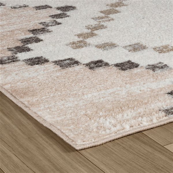 Rug Branch Cadence 6 x 9-ft Beige Brown Abstract Boho-Style Indoor Area Rug