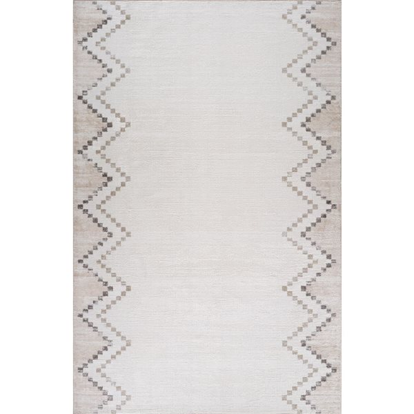 Rug Branch Cadence 6 x 9-ft Beige Brown Abstract Boho-Style Indoor Area Rug