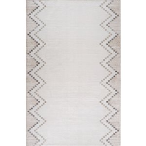 Rug Branch Cadence 6 x 9-ft Beige Brown Abstract Boho-Style Indoor Area Rug