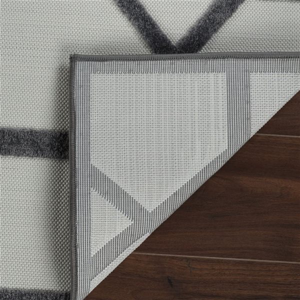 Rug Branch Alfombra 8 x 10-ft Grey Beige Abstract Geometric Pattern Indoor/Outdoor Area Rug