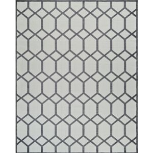 Rug Branch Alfombra 8 x 10-ft Grey Beige Abstract Geometric Pattern Indoor/Outdoor Area Rug