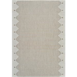 Tapis décoratif int./ext. Maise de Rug Branch 6 x 9 pi brun beige moderne style bohème à rayures