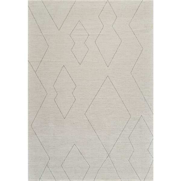 Tapis décoratif d'intérieur Casa de Rug Branch 5 x 7 pi crème beige moderne abstrait à motif tribal géométrique